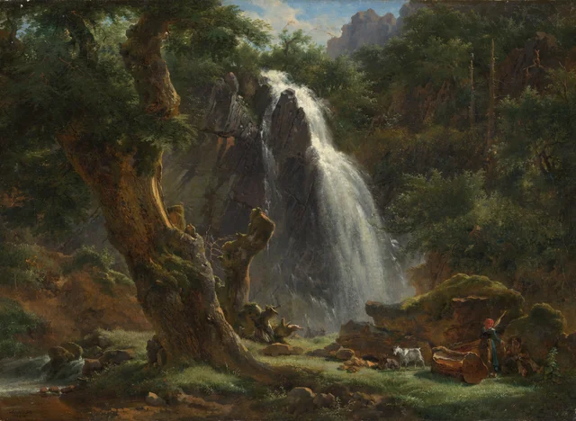 Waterfall at Mont-Dore, Achille Etna Michallon
