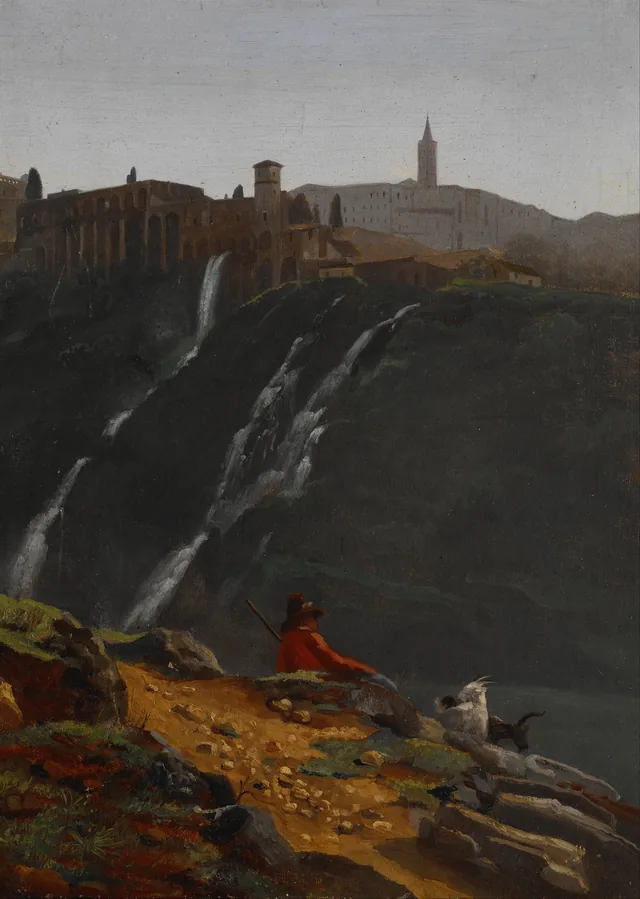 Goatherd Opposite the Falls of Tivoli, Achille Etna Michallon