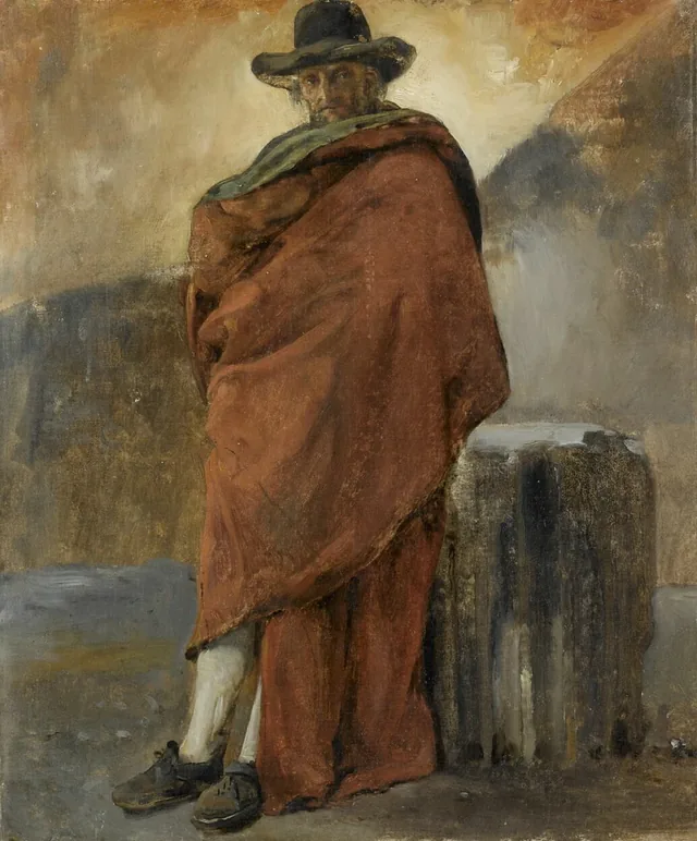 Man Draped in Red: an Inhabitant of Frascati, Achille Etna Michallon