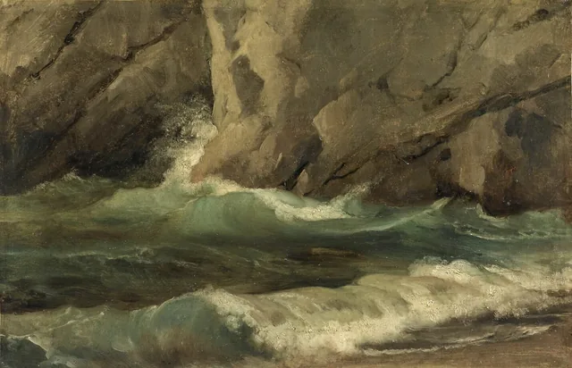 Waves at the Foot of Rocks, Achille Etna Michallon