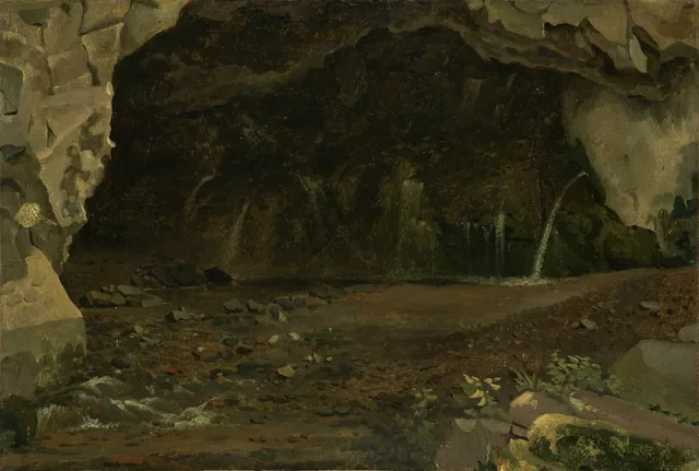 View of a Grotto, Achille Etna Michallon