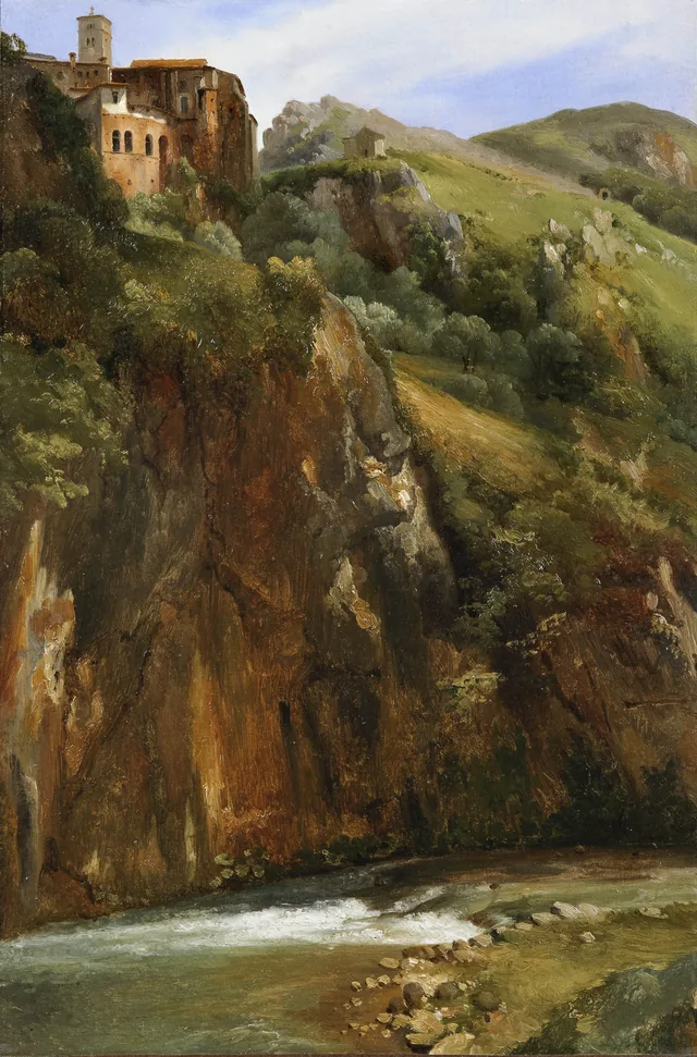 View of Santa Scolastica in Subiaco, Achille Etna Michallon
