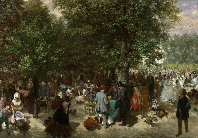 Tarde en el jardín de las Tullerías, Adolph Menzel
