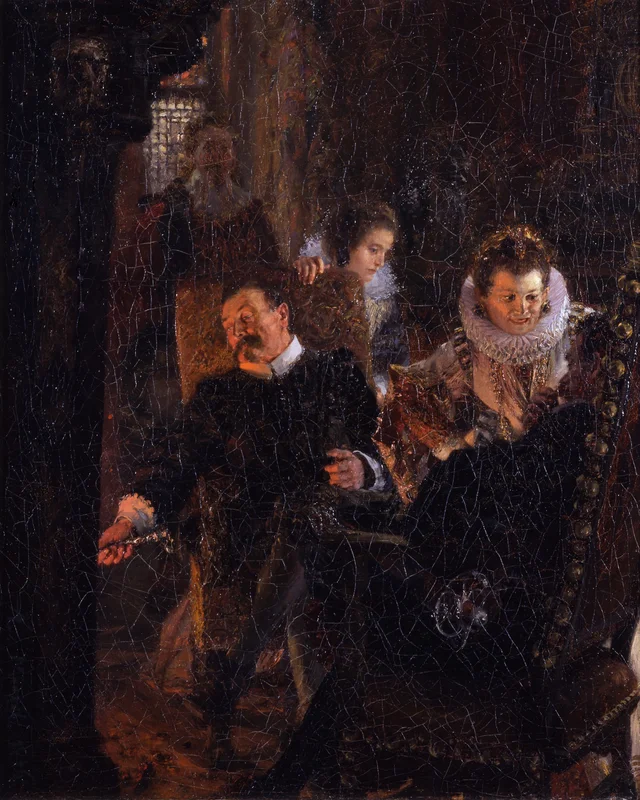 Junto al fuego, Adolph Menzel