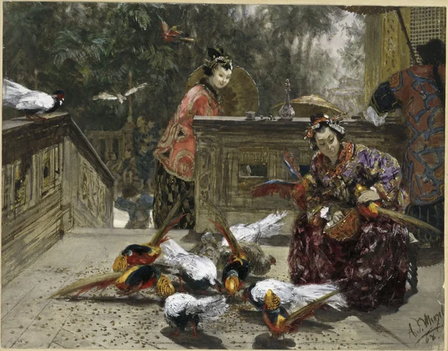 Chinoises avec des faisans (Album pour les enfants), Adolph Menzel