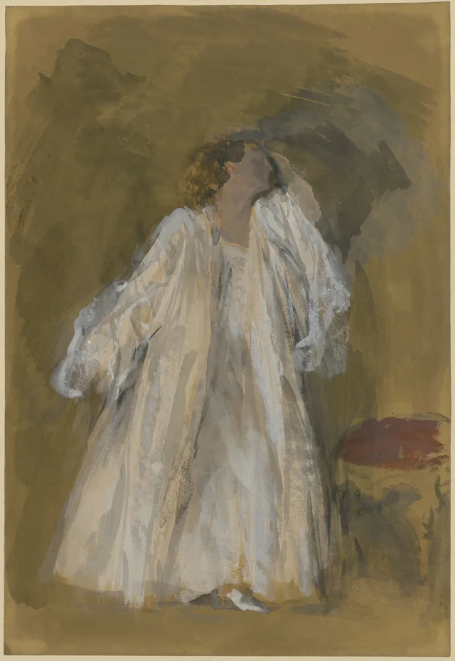 Dama de negligé branco