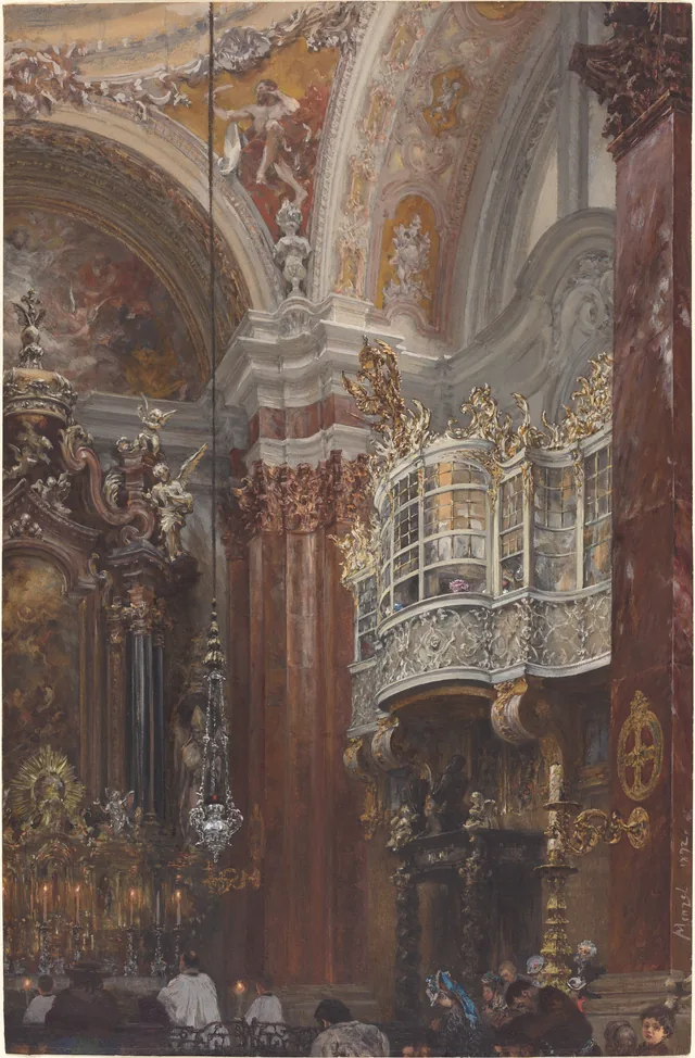 L'Intérieur de l'église Saint-Jacques à Innsbruck, Adolph Menzel