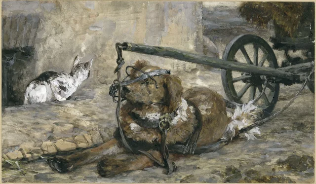 Le Chien de trait et le chat (Album pour les enfants)