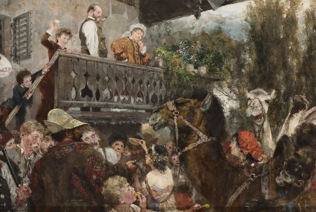 The Travelling Circus (Camel Drivers in Partenkirchen), Adolph Menzel