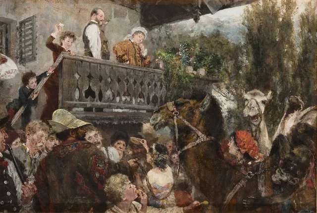 O circo ambulante (cameleiros em Partenkirchen)