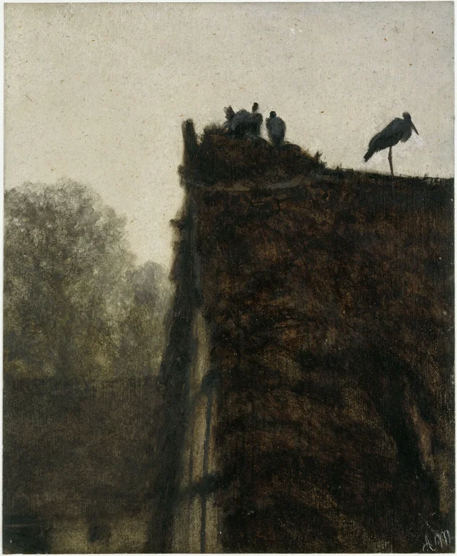Le Nid de cigogne sur le toit de chaume (Album pour les enfants)