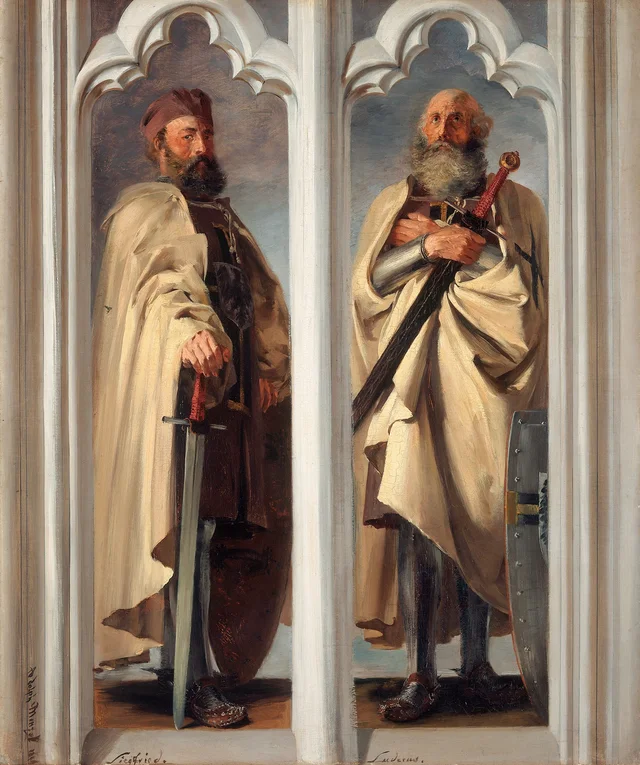 Les grands maîtres Siegfried von Feuchtwangen et Ludger von Braunschweig, projet pour les peintures de Marienburg