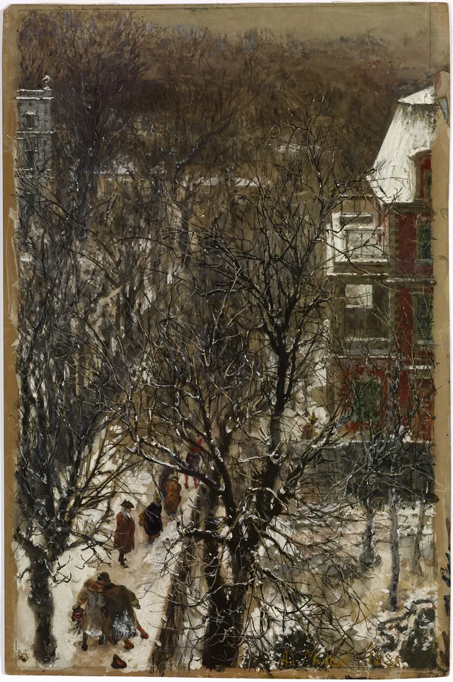 Mercredi des Cendres, la rue après le carnaval, dans la Hildebrandsche Privatstraße à Berlin, Adolph Menzel