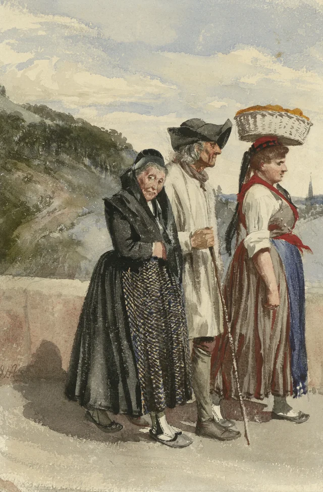 Paysans de Marbourg sur le pont de la Lahn