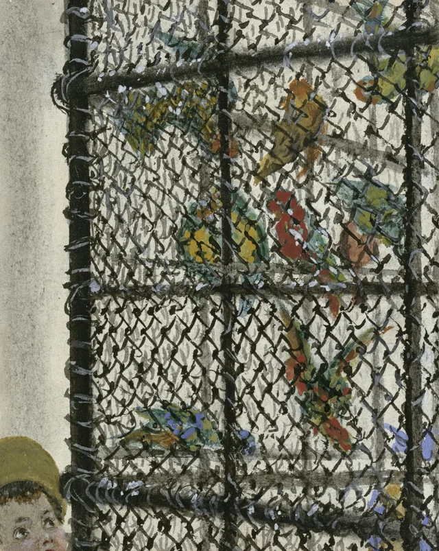 Perruches dans une volière (Album pour les enfants), Adolph Menzel