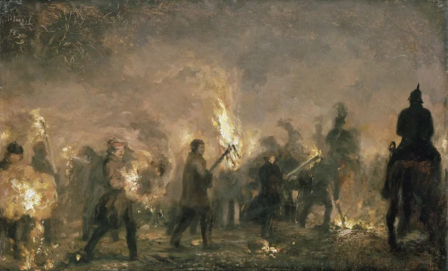 Retreta de antorchas de los estudiantes