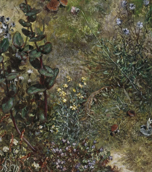 Sotobosque con una lagartija (Álbum para niños), Adolph Menzel