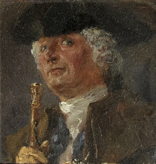 Tête d'homme, miniature de la collection Loewe, Adolph Menzel
