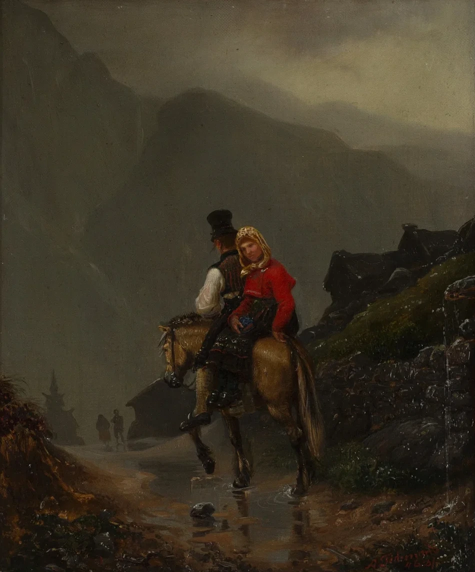 En route pour l'église, Adolph Tidemand
