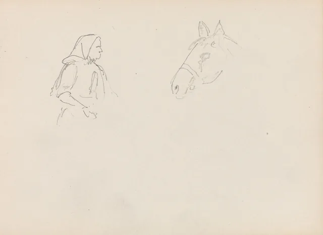 人物と馬の習作