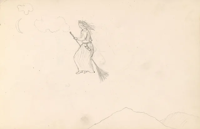 箒に乗る魔女
