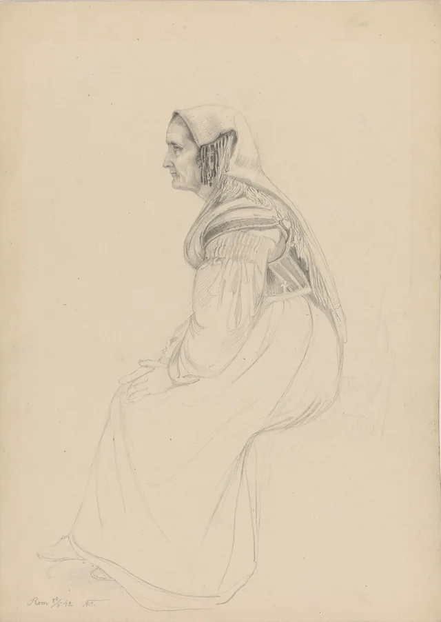 座るイタリアの女