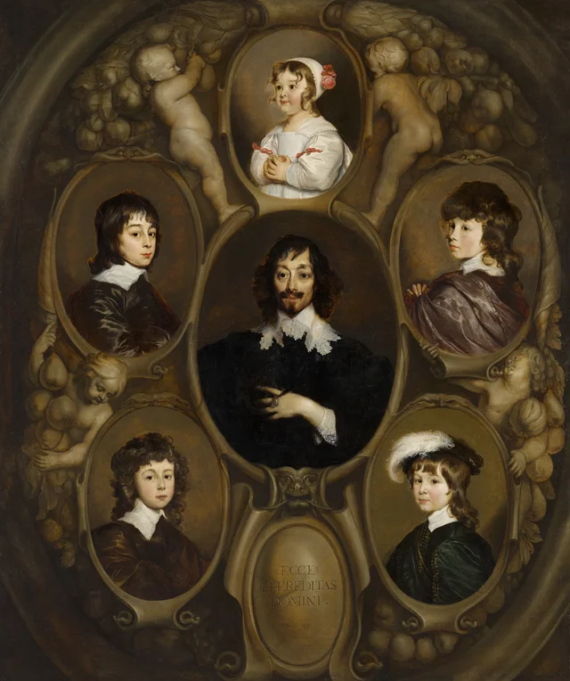 Portrait of Constantijn Huygens (1596-1687) and his Five Children, Adriaen Hanneman
