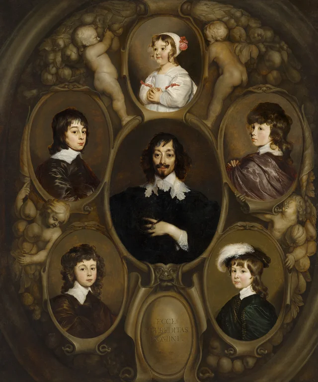 Retrato de Constantijn Huygens (1596-1687) e dos seus cinco filhos, Adriaen Hanneman