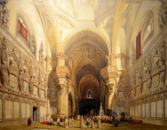 Interior da igreja de San Juan de los Reyes em Toledo, Adrien Dauzats