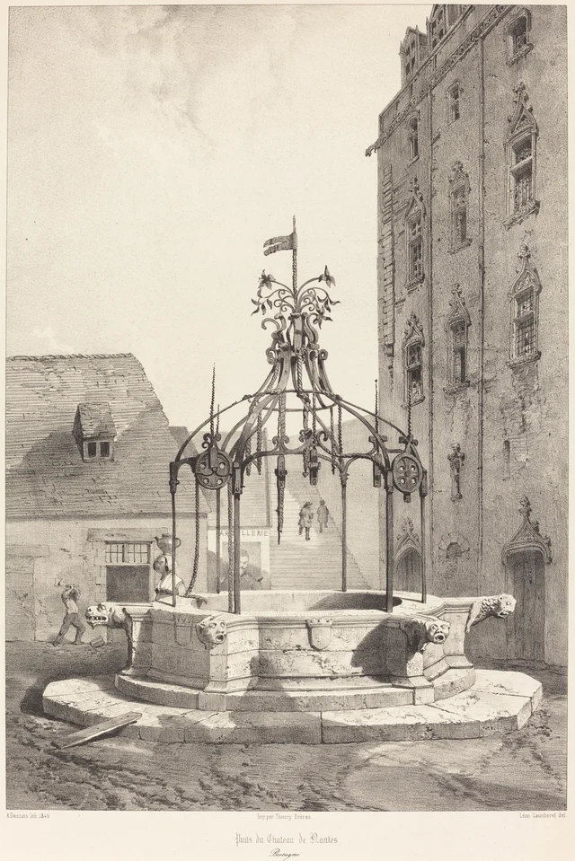 Poço do Castelo de Nantes, Bretanha, Adrien Dauzats