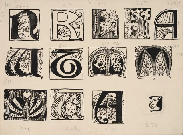 第10章のための13の飾り頭文字（『七人兄弟』の挿絵）