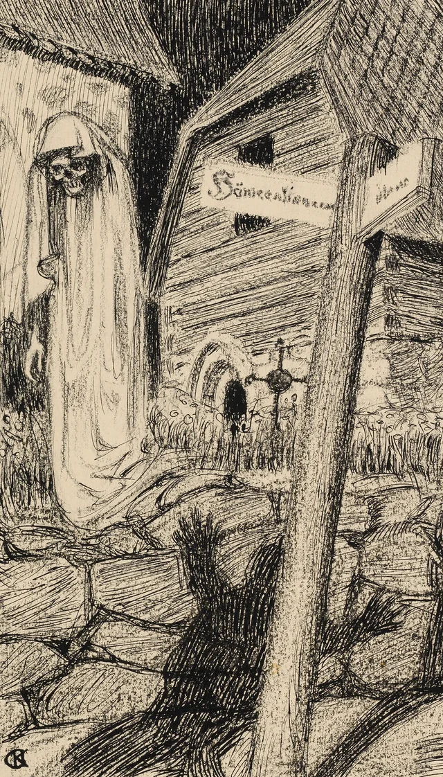 The Ghost in the Churchyard, Akseli Gallen-Kallela
