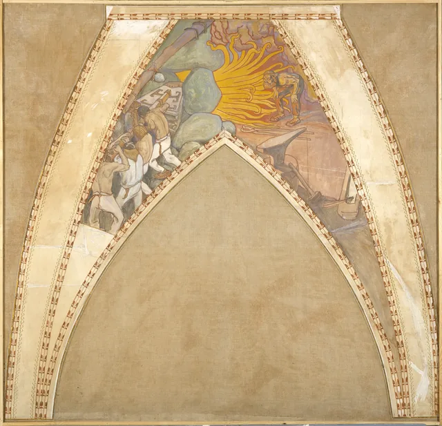 サンポの鍛造（1900年パリ万国博覧会フィンランド館の天井フレスコ画のための下絵）