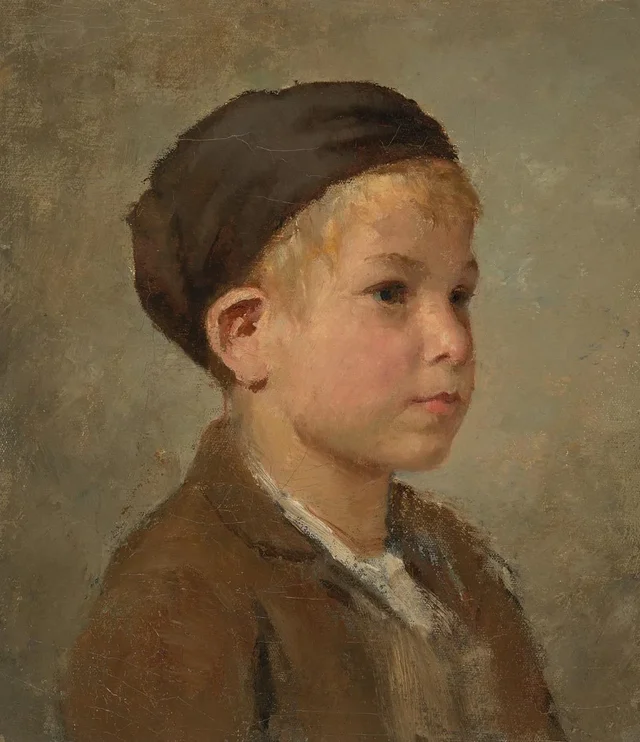 Jovem camponês de boné marrom, Albert Anker
