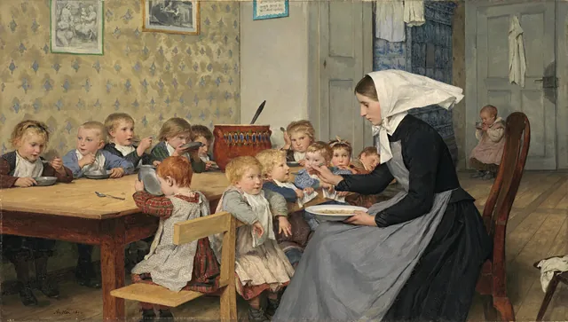 A Creche, Albert Anker