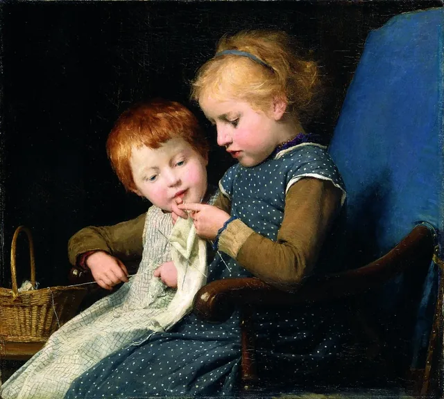 As Pequenas tricotadeiras, Albert Anker