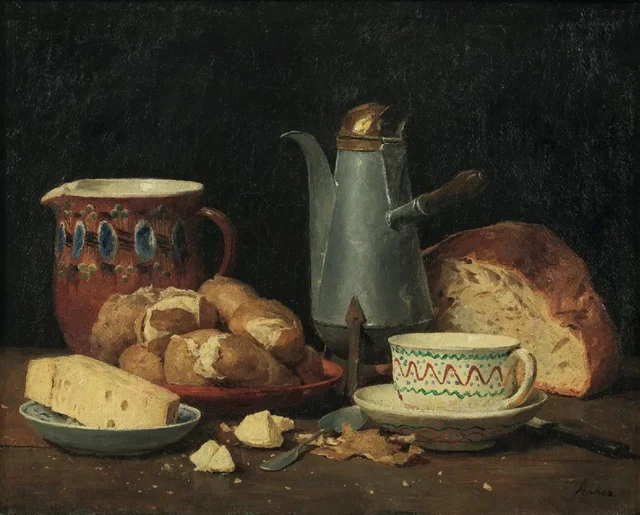 Café, leite e batatas, Albert Anker