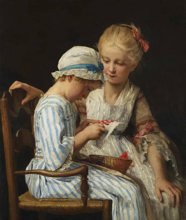 As Pequenas bordadeiras, Albert Anker