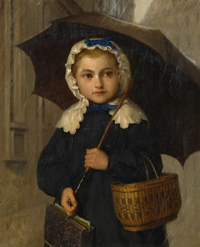 Louise Anker com guarda-chuva, Albert Anker
