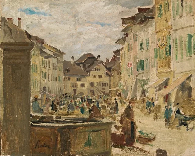 Dia de feira em Murten, Albert Anker