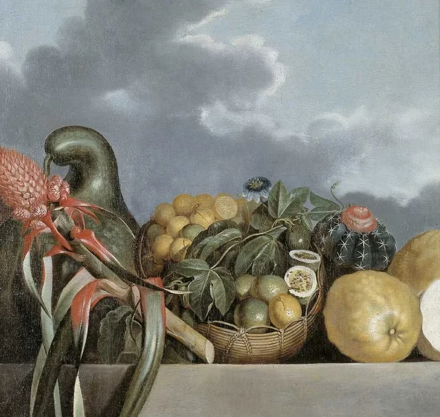 Calebasse, agrumes, fruits et cactus