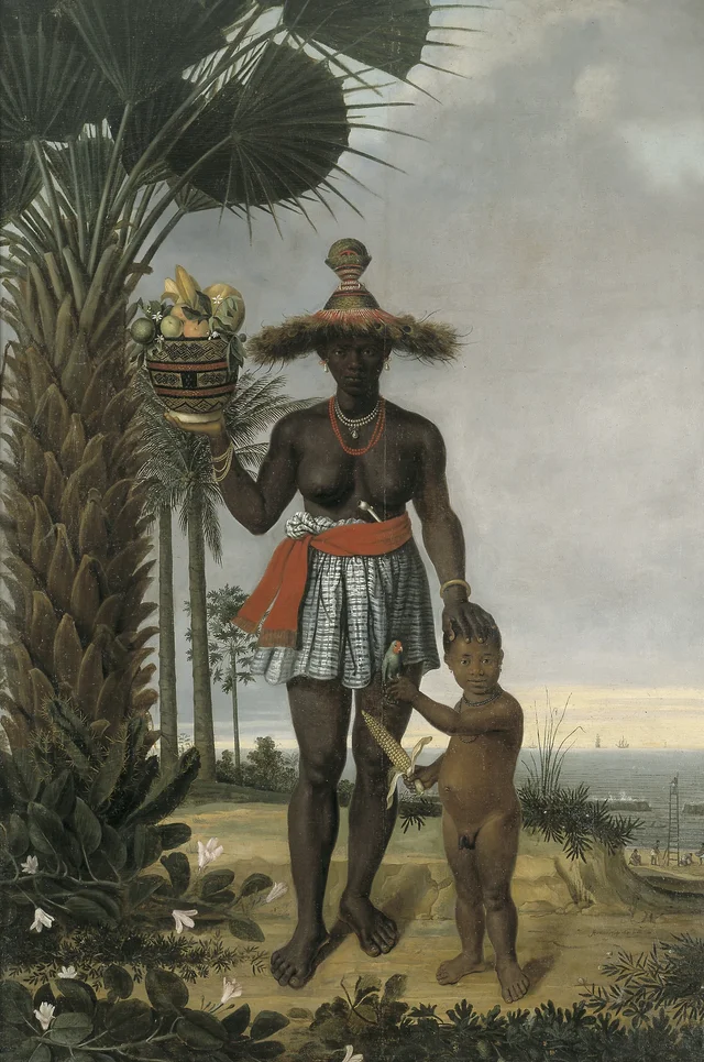 Femme d'origine africaine et son enfant