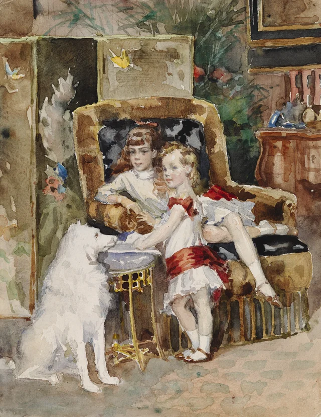 Los hijos de Alejandro III, Miguel y Xenia, boceto