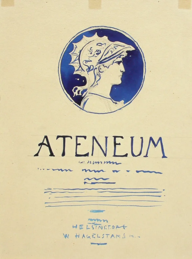 Proyecto de cubierta de la revista Ateneum, editada por Wentzel Hagelstam