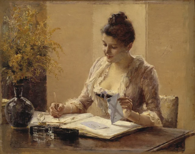 Dama escribiendo una carta