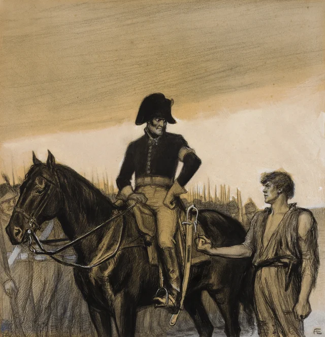 «Alzó su enorme puño: esto es lo que me protege». Ilustración de los «Relatos del alférez Stål»