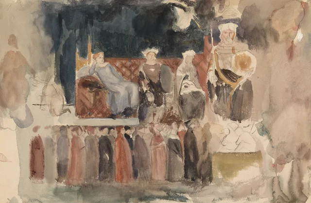 El buen gobierno, boceto de la parte central del fresco de Ambrogio Lorenzetti en el Palazzo Pubblico de Siena, Albert Edelfelt