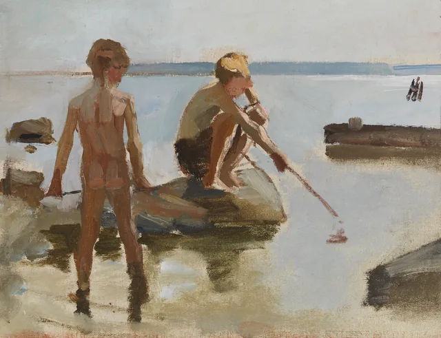 Esquisse pour « Garçons jouant sur le rivage »
