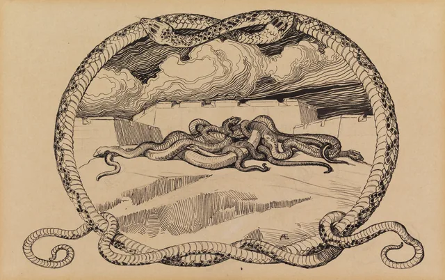 “But: Viapori – Away With That Name! It Breaks the Peace, It Conjures a Storm in the Mind”, Original Drawing for the Illustration of the Tales of Ensign Stål