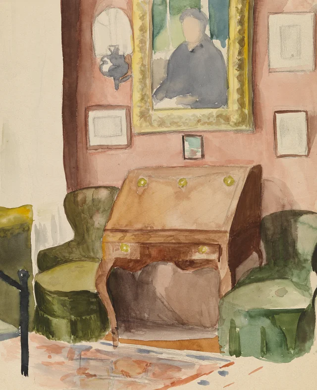 Interior de la casa de Annie y Berta Edelfelt en Helsinki, Albert Edelfelt